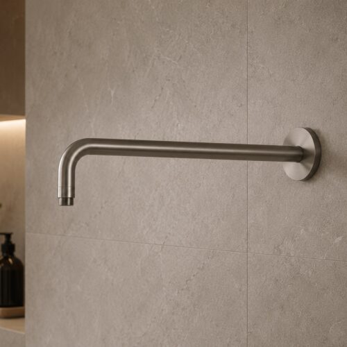 Wall-Mounted Shower Arm in Gunmetal 316L Stainless Steel Durable and Elegant