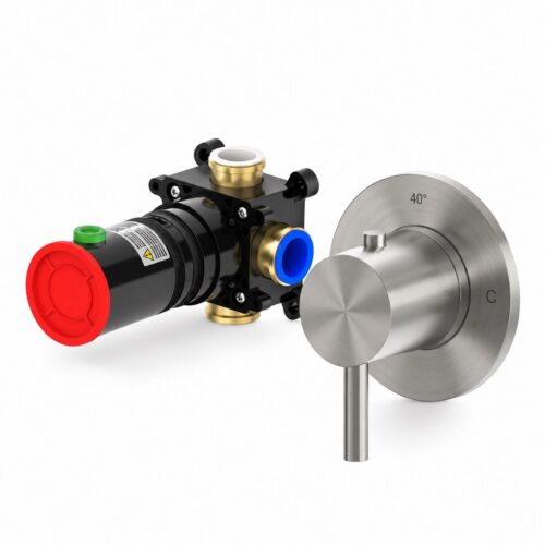 Black 316L Stainless Steel Concealed Thermostatic Mixer Control