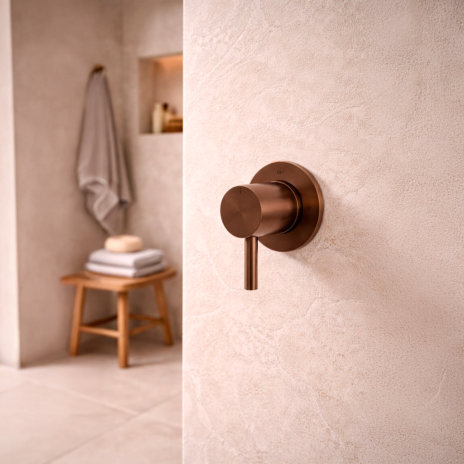 Corrosion-Resistant Stainless Steel Water Diverter Wall-Mounted in Rose Gold