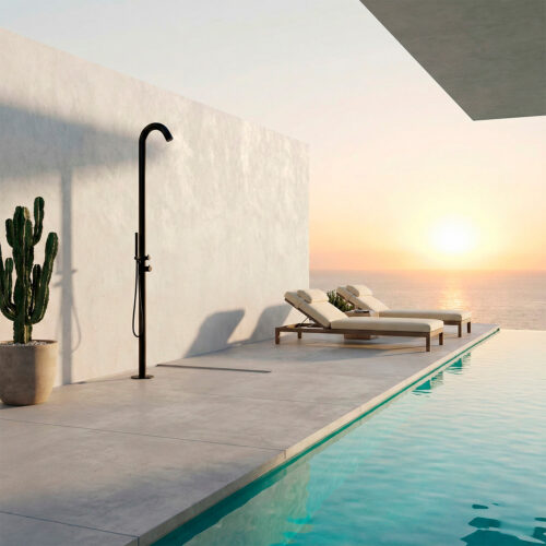 Black Satin Stainless Steel 316L Outdoor Shower