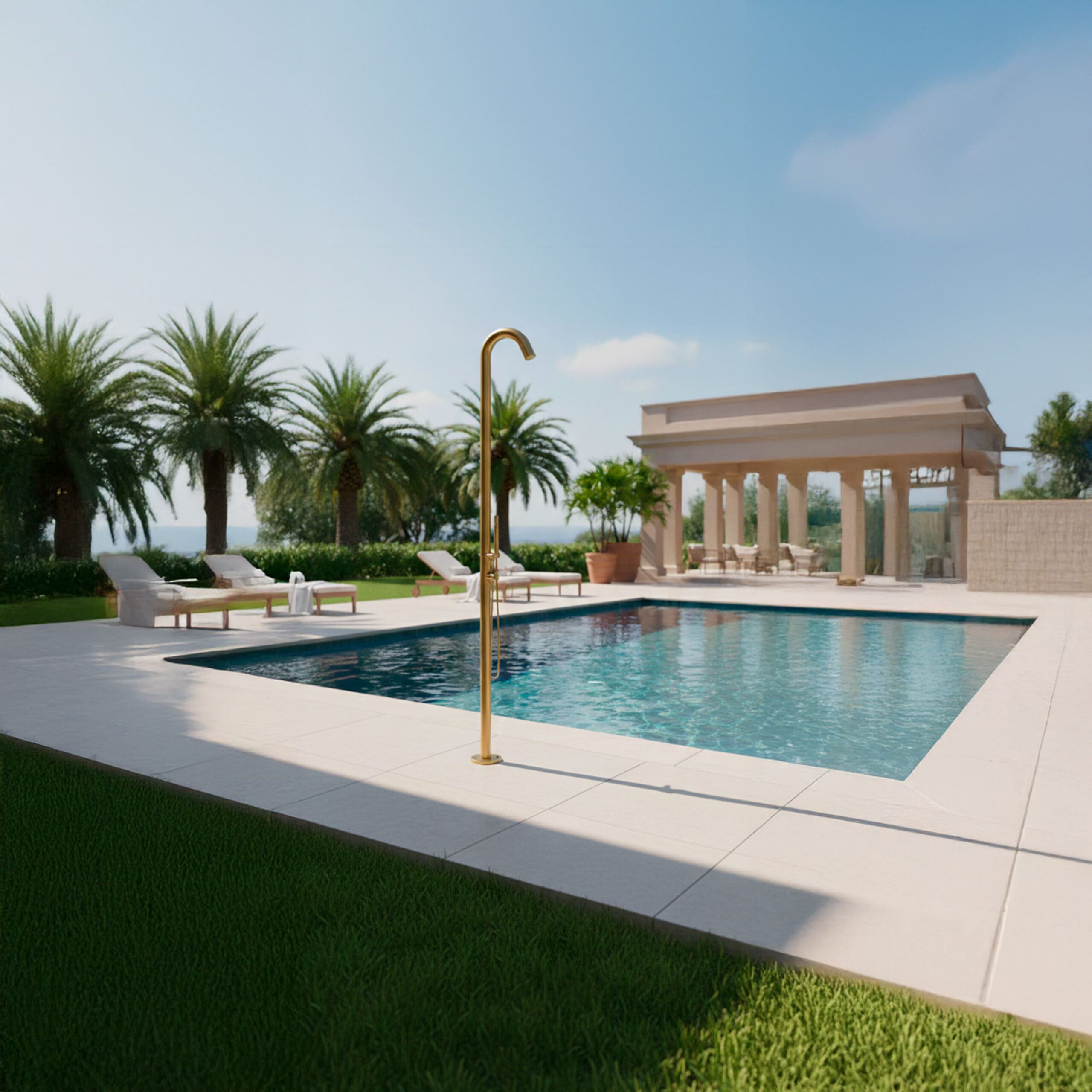 Satin Gold 316L Stainless Steel Indoor-Outdoor Shower with Mixer e Handset - Image 3