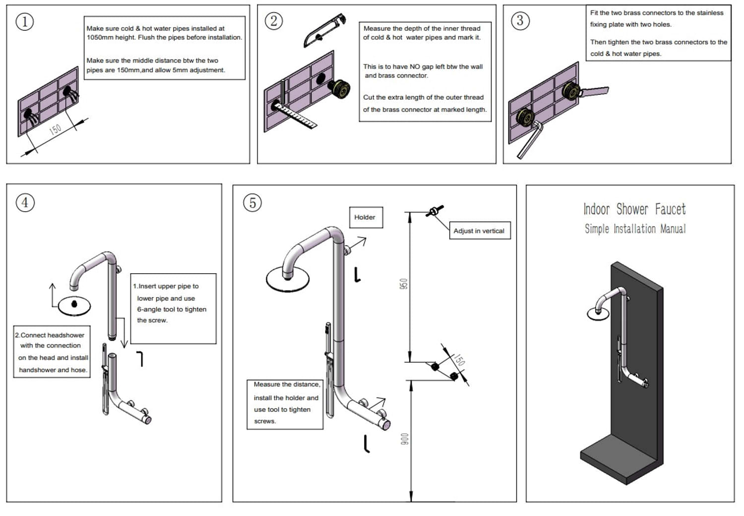 Sined Arborea 316l Steel Outdoor Wall Shower - Image 8