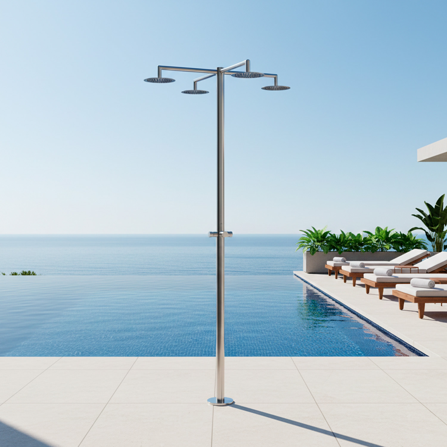 Outdoor Cold Water Shower 4 Heads Sined Shower Inox Hydra 4t - Image 6