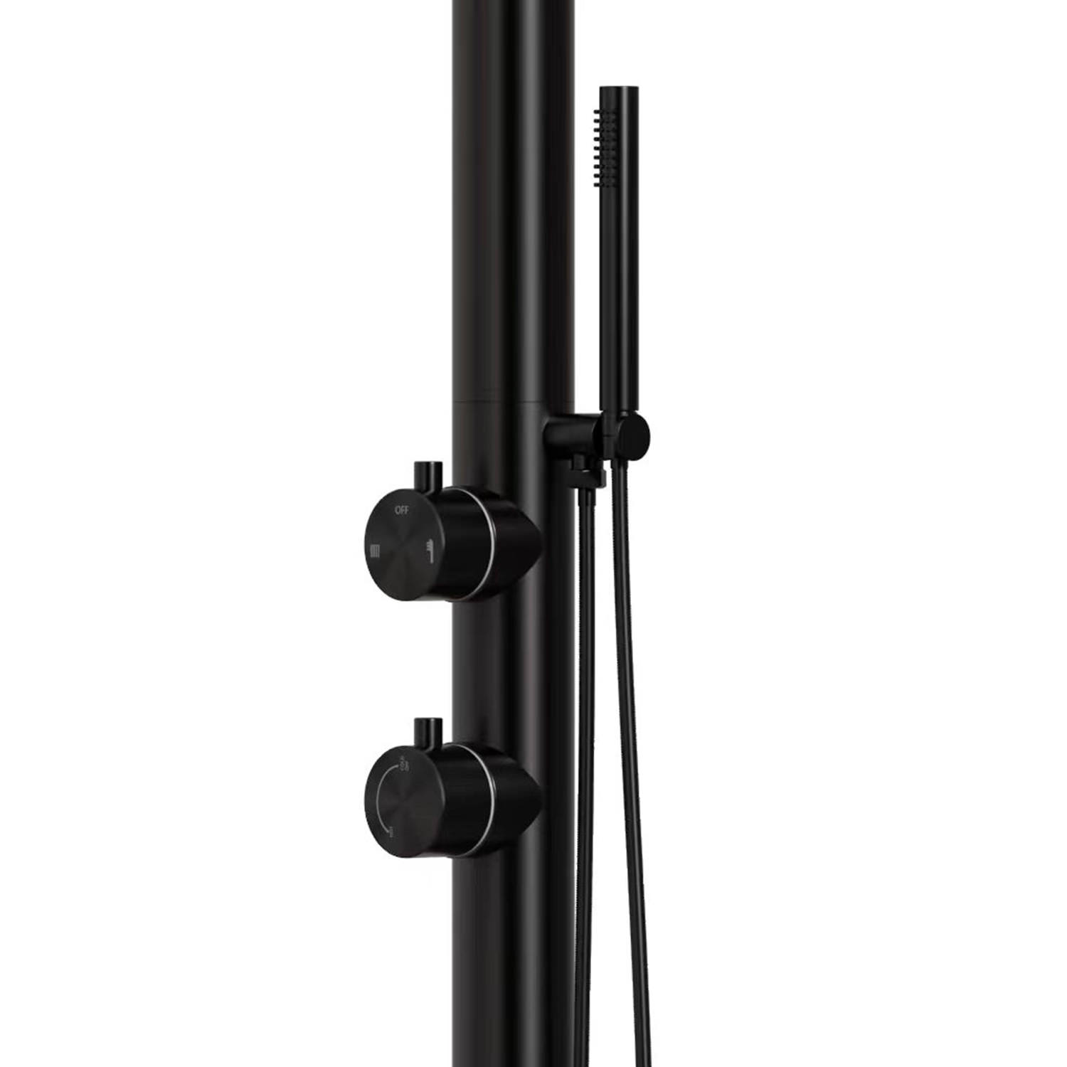 Black Stainless Steel Shower With Hand Shower Moon d Black - Image 3