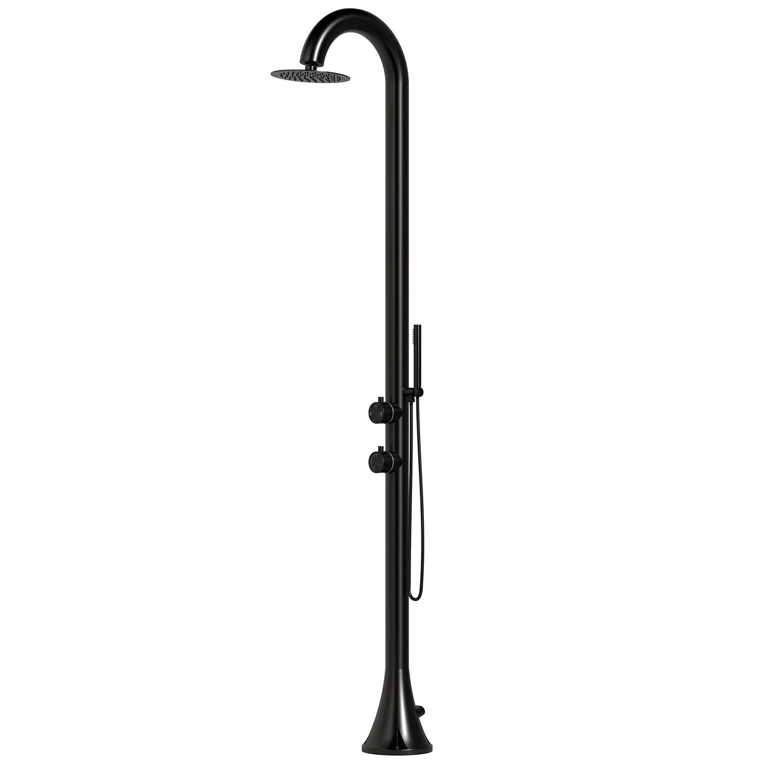 Black Stainless Steel Shower With Hand Shower Moon d Black - Image 2