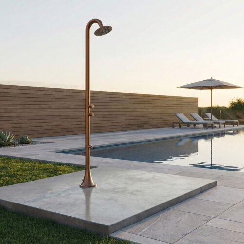 Rose Gold 316L Stainless Steel Outdoor Timed Cold Water Shower for Garden-Pool