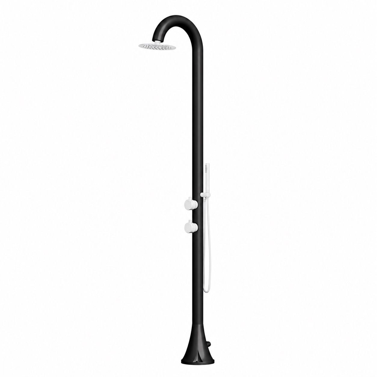 White Black 316L Stainless Steel Outdoor Shower Hot Cold Water - Image 2