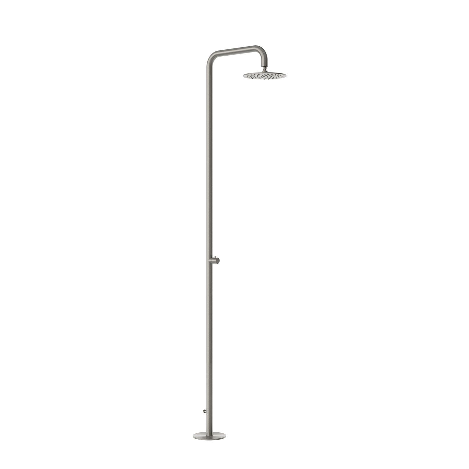 Outdoor Gun Metal Stainless Steel Shower with 25cm Head and Dual Water Inlets - Image 2