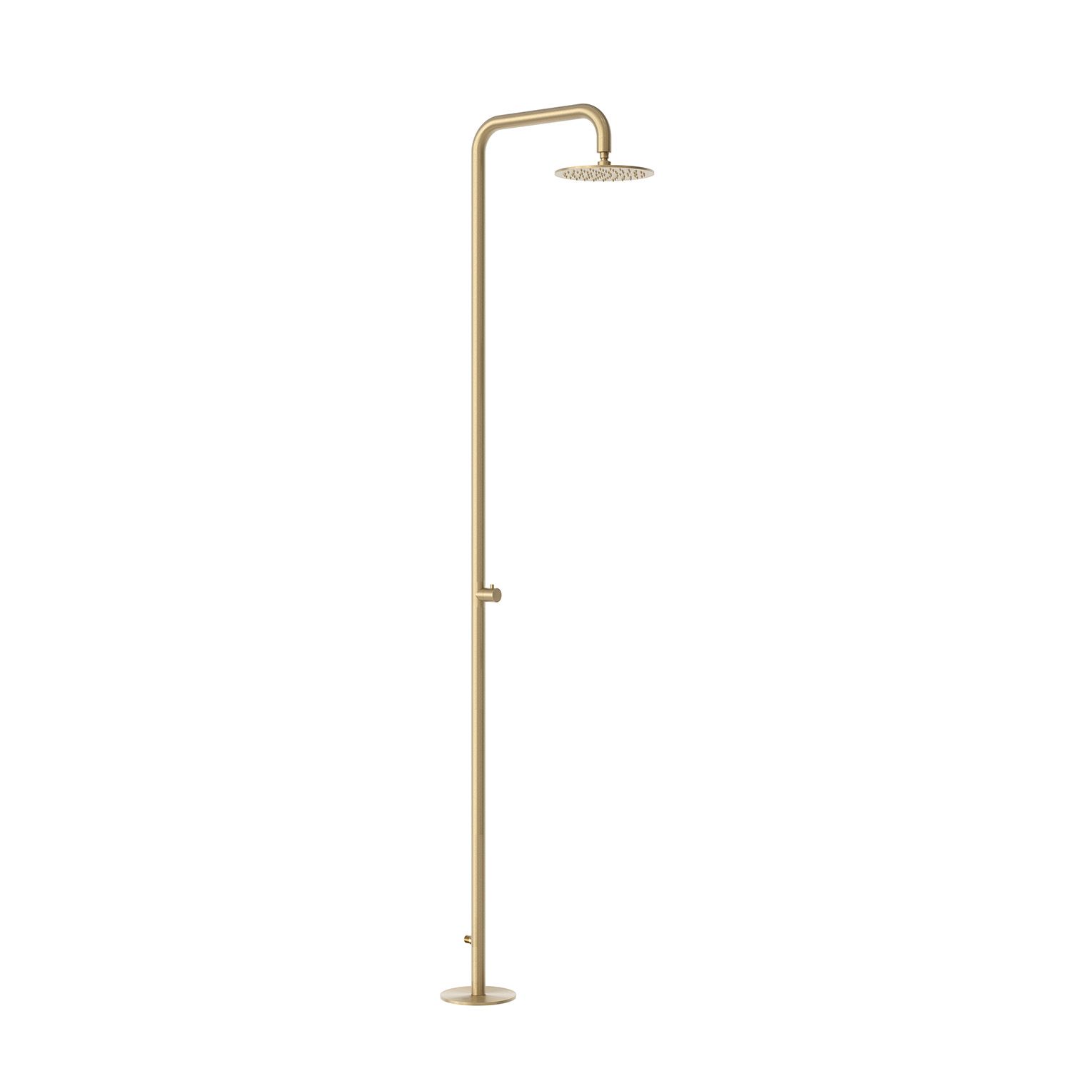 Outdoor Shower in Gold AISI 316L Stainless Steel with 25cm Rain Showerhead and Floor Mount - Image 2