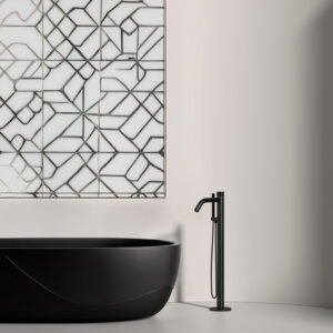 Sined Oristano Black Outdoor Stainless Steel Bathtub Faucet