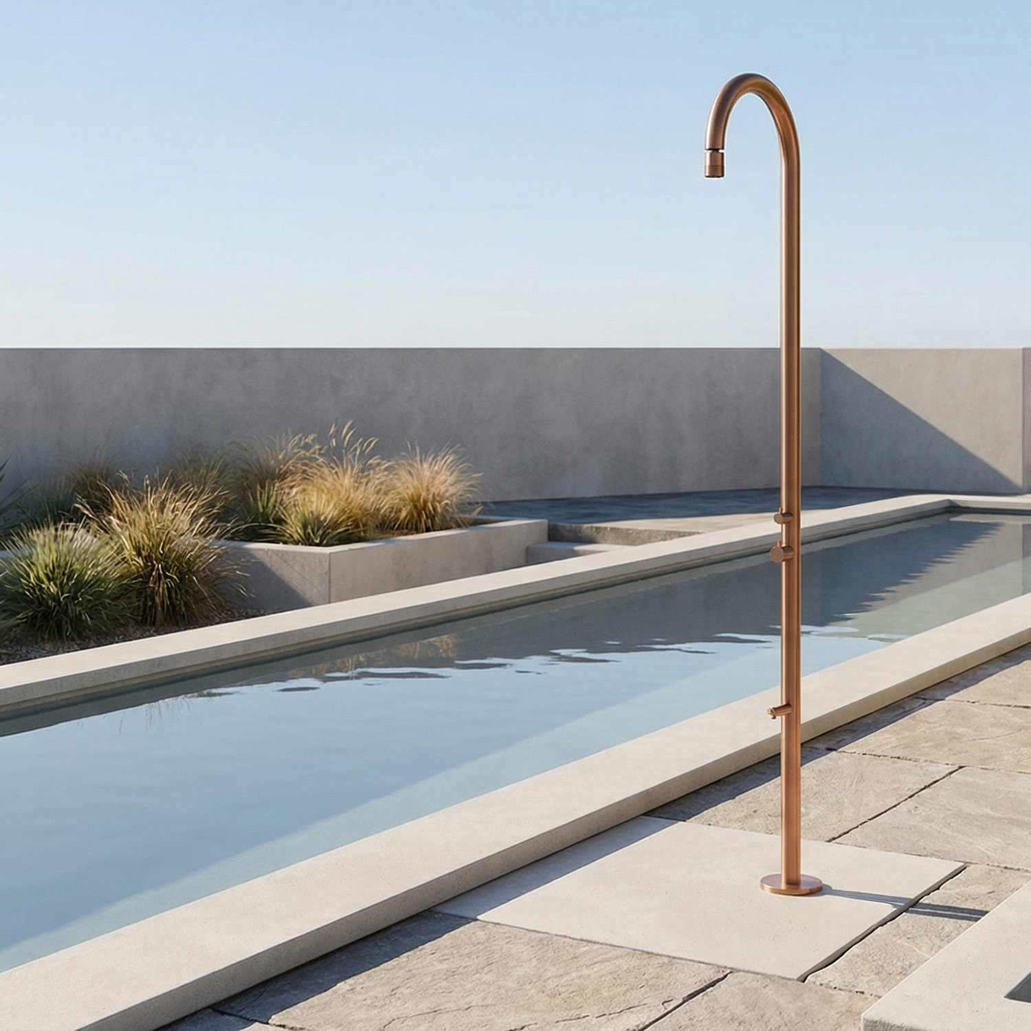 Rose Gold 316L Stainless Steel Shower with Integrated Mixer and Adjustable Head