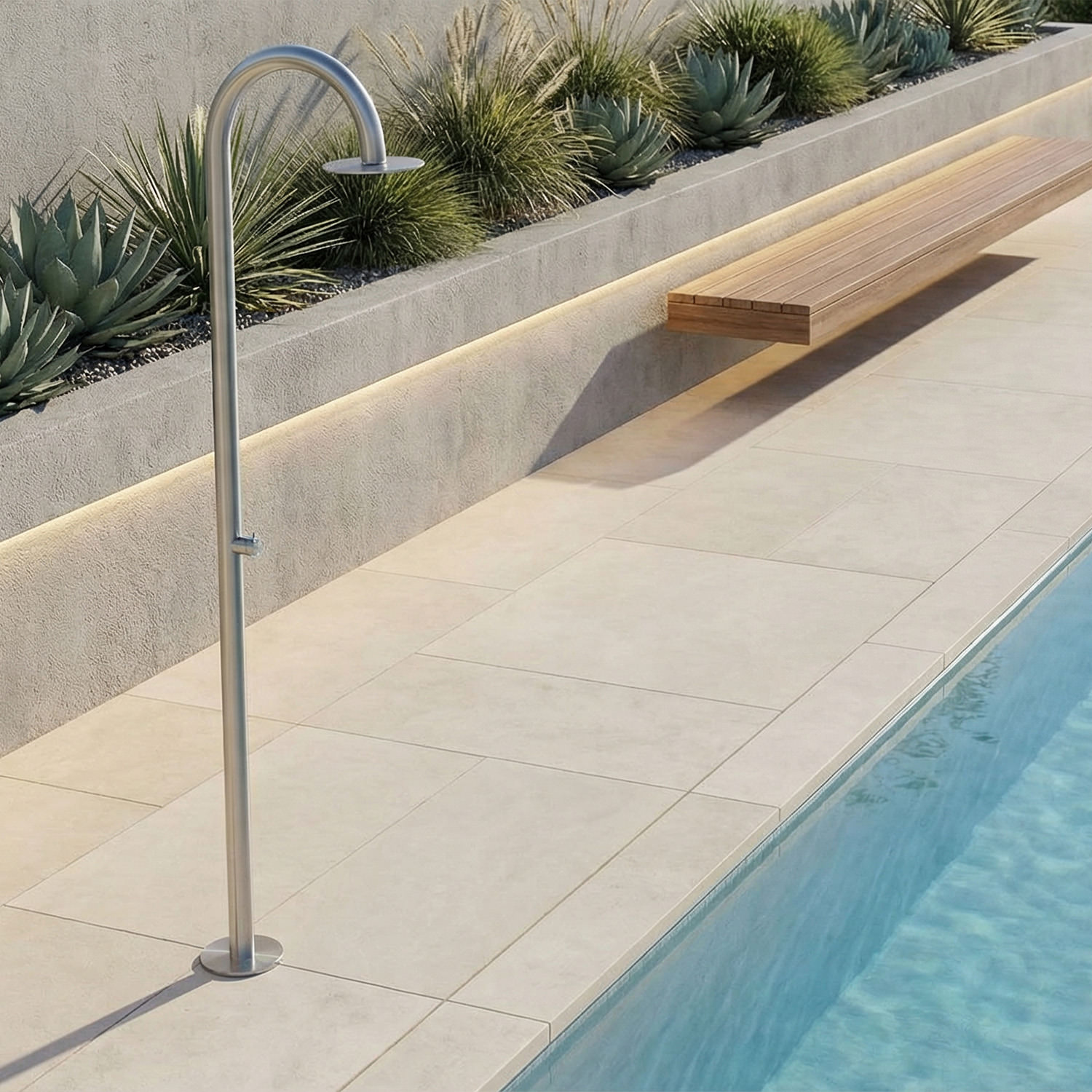 Stainless Pool Showers Only Cold Water