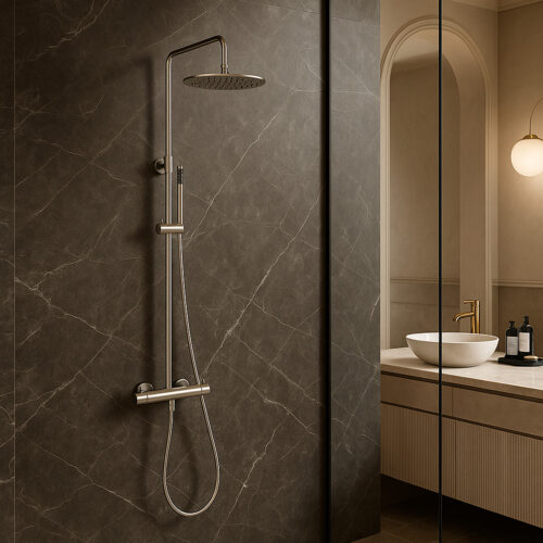 Satin Finish 316L Stainless Steel Wall-Mounted Shower with Hot e Cold Water