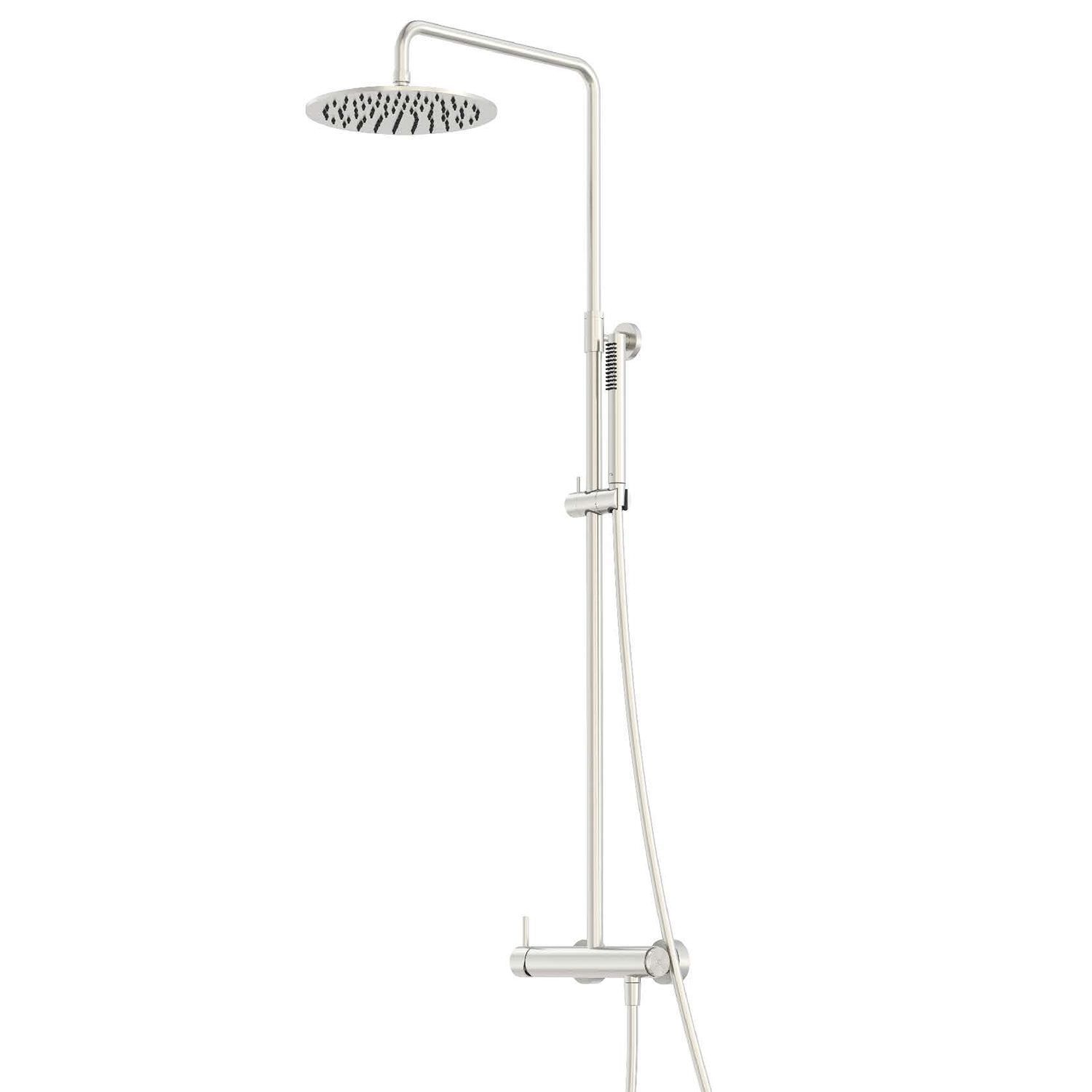 Thermostatic Wall-Mounted Shower in Satin Stainless Steel with Handheld Sprayer - Image 2