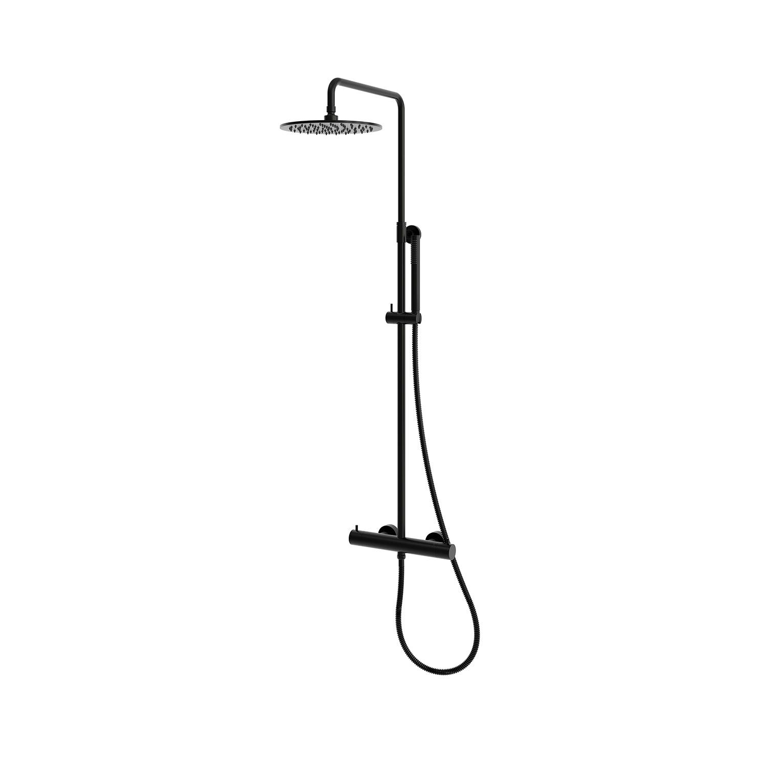 Matte Black 316L Stainless Steel Wall Shower Panel with Thermostatic Mixer - Image 2