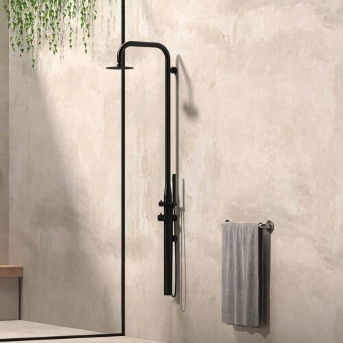 Sined Outdoor Hot And Cold Water Shower Pula Wall Black