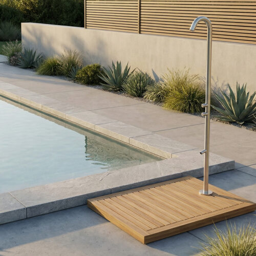 Outdoor Cold Water Shower 316L Stainless Steel Inox Finish