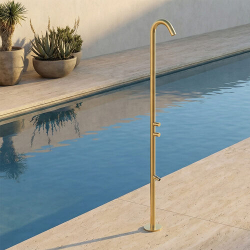 Gold 316L Stainless Steel Double Shower