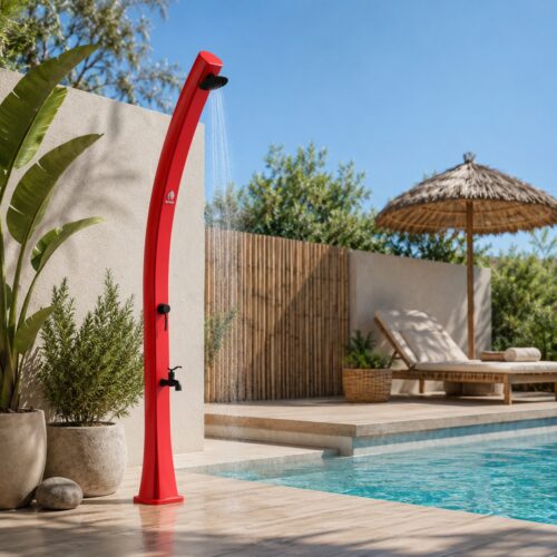 Sined solar shower 25L 226cm PEHD brass antiscale foot tap bag