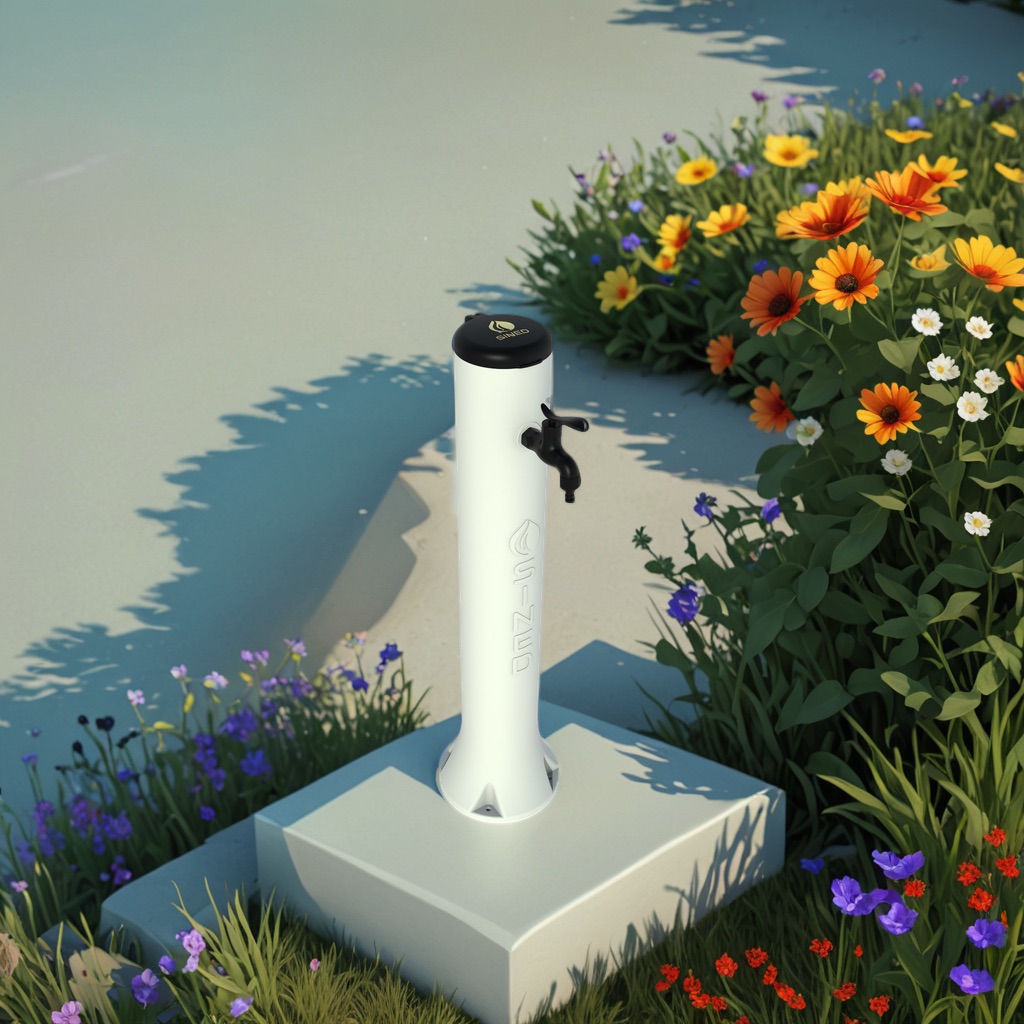 White HD Polyethylene Garden Fountain UV- Salt- and Limescale-Resistant - Image 7