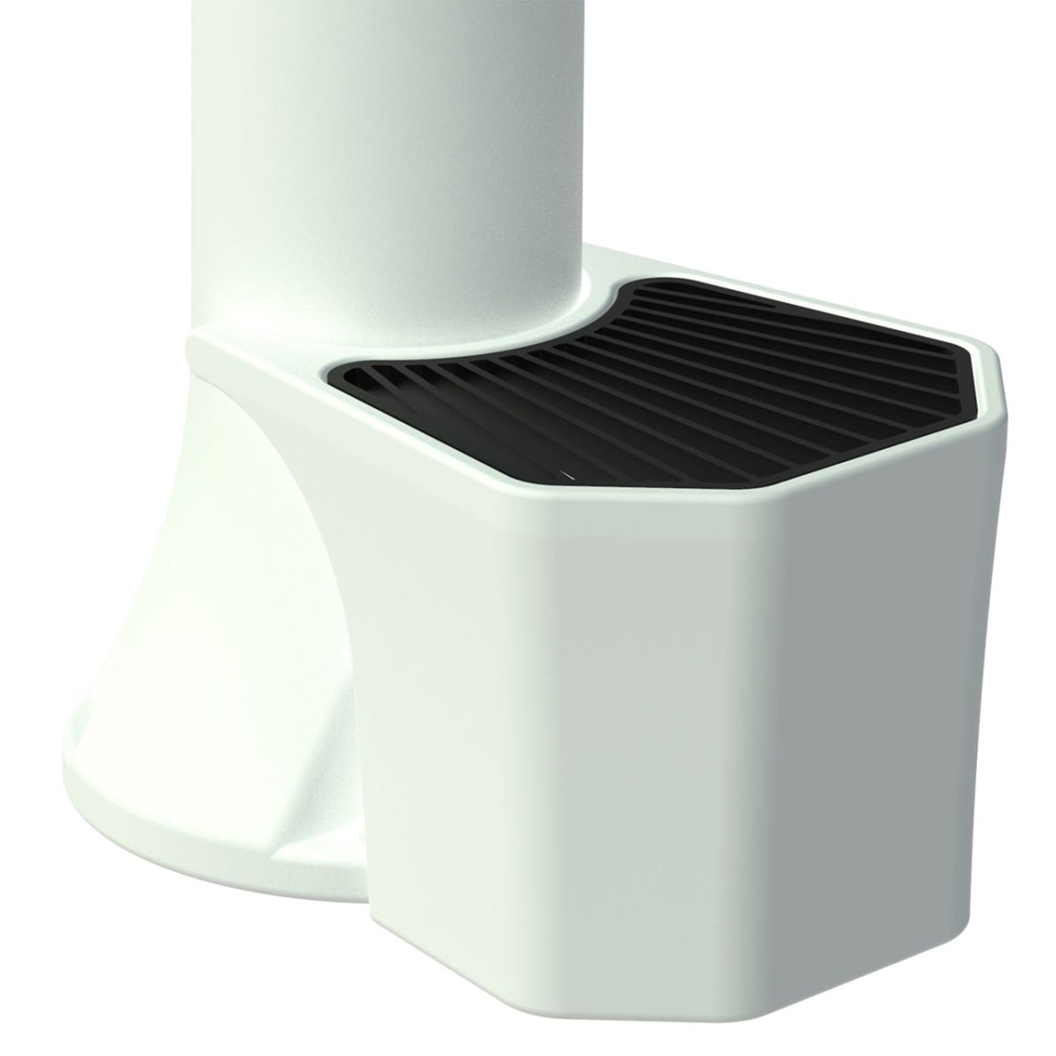 White HD Polyethylene Garden Fountain with Tap Grated Basin and Dual Inlet - Image 6