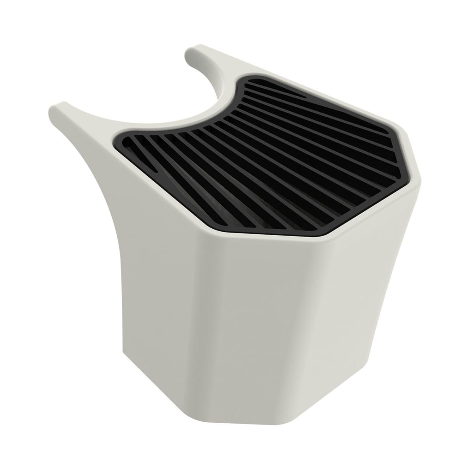 White HD Polyethylene Garden Fountain with Tap Grated Basin and Dual Inlet - Image 8