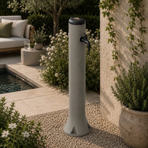Taupe HDPE Garden Fountain 100 cm Hose Hook UV-Limescale-Salt Resistant