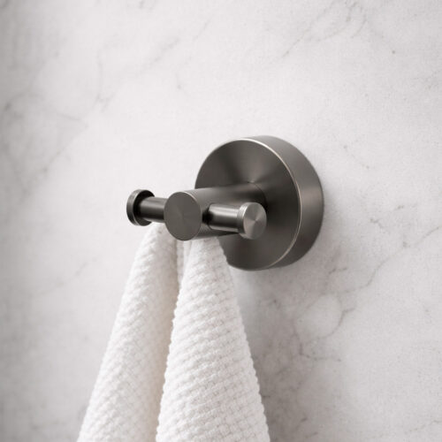 Double Wall Hook in Gun Metal PVD Finish for Durability and Modern Style