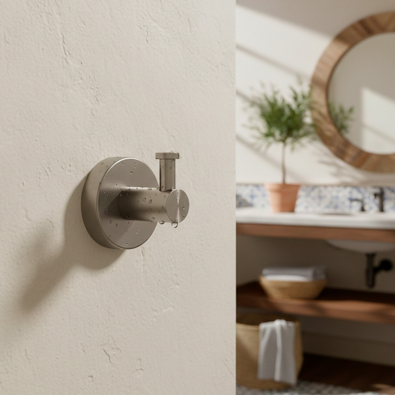 Gun Metal Wall-Mounted Single Towel Hook in Durable PVD Finish