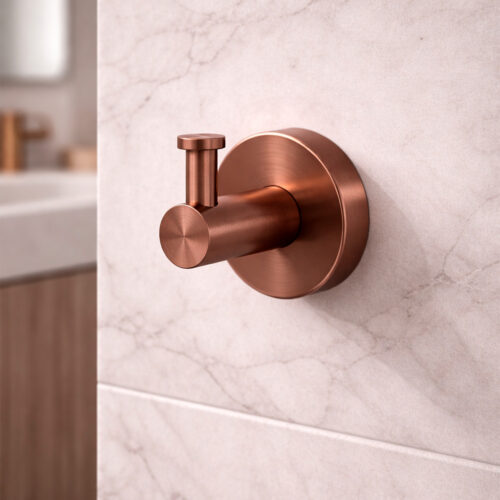 Wall-Mounted Rose Gold Stainless Steel 316L Single Towel Hook Corrosion-Resistant