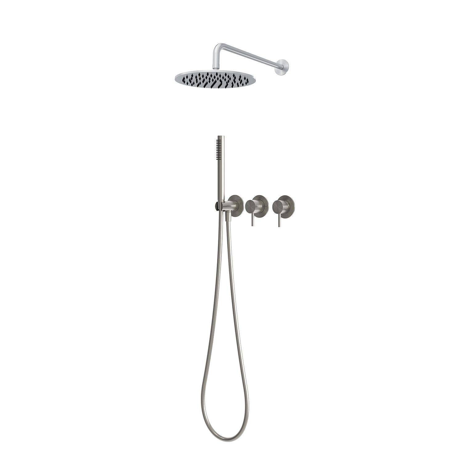 316L Stainless Steel Inox Wall-Mounted Shower Set 30 cm Head Mixer Diverter - Image 2