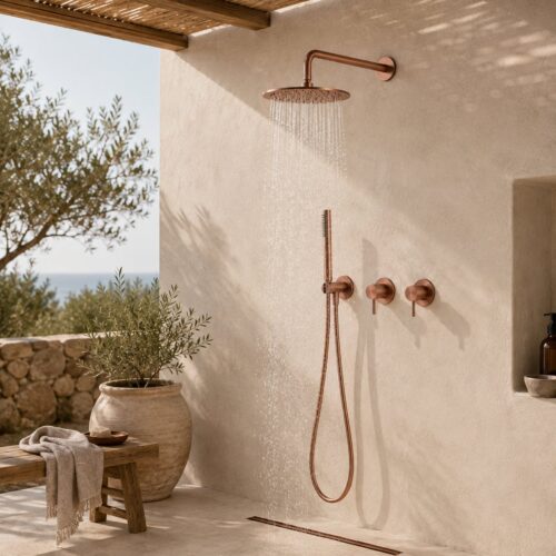 30 cm Wall-Mounted Concealed Shower Kit Rose Gold 316L Stainless Steel
