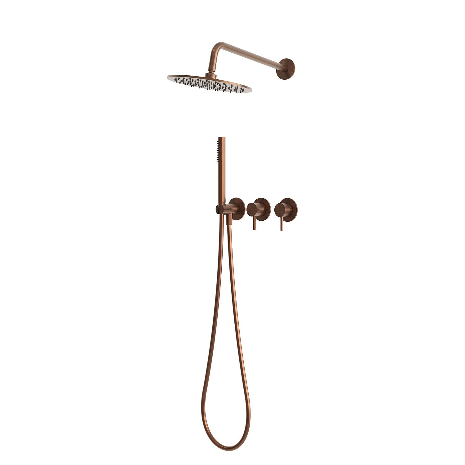 Black and Rose Gold 316L Stainless Steel Wall-Mounted Concealed Shower Kit 25