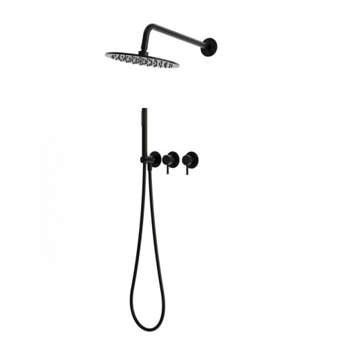 30 cm Wall-Mounted Concealed Shower Kit Black 316L Stainless Steel Cold Water