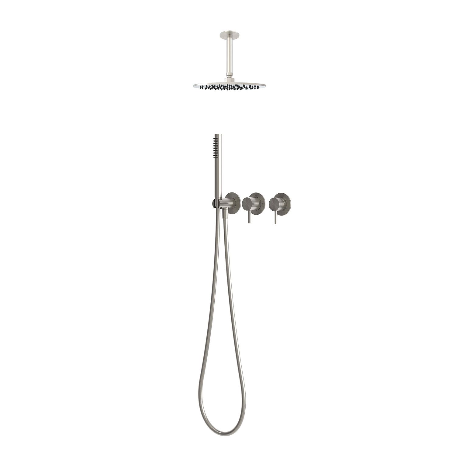 30 cm Ceiling Shower Kit Stainless Steel 316L Inox with Mixer e Handshower
