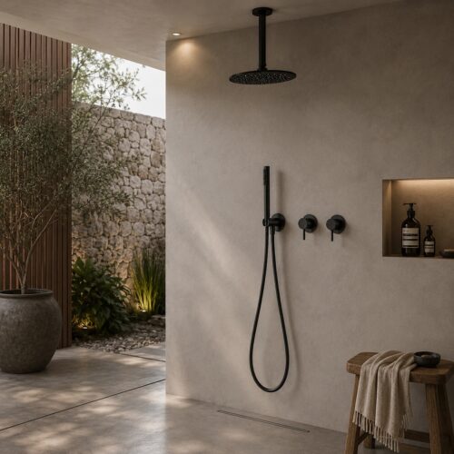 30 cm Black 316L Stainless Steel Ceiling Shower Kit