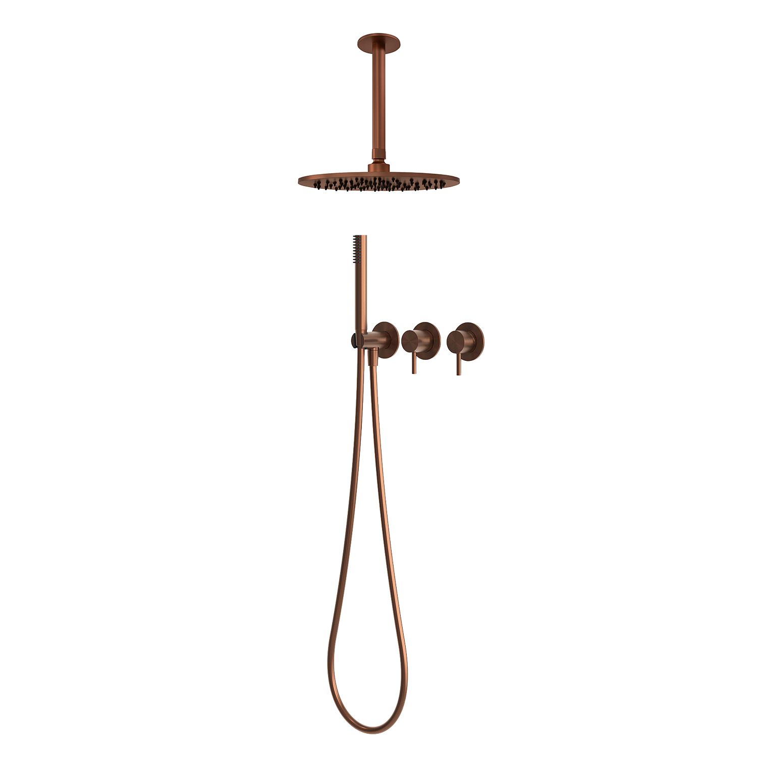 Stainless steel wall-mounted showers