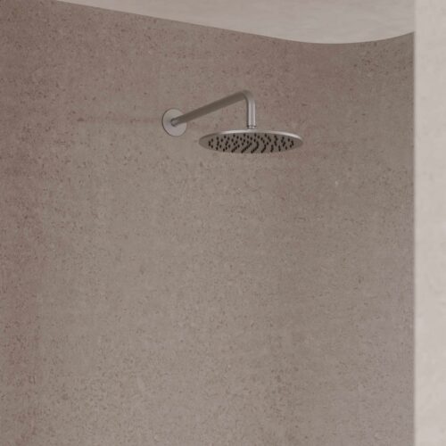 25cm Wall-Mounted Shower Kit in Satin Stainless Steel for Modern Spaces