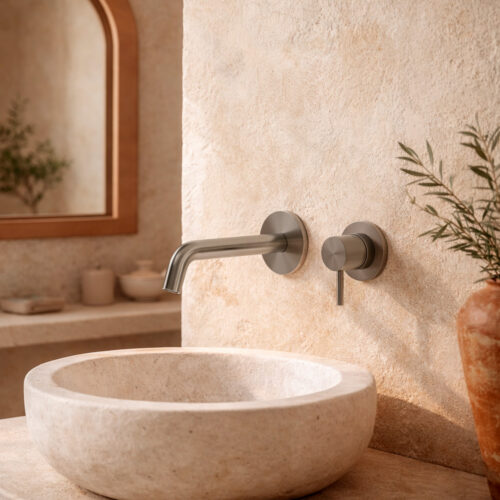 Gunmetal 316L Stainless Steel Wall-Mounted Mixer Kit with Spout Corrosion-Resistant