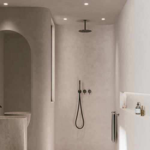 Satin Stainless Steel 30cm Shower Head Kit with 24cm Ceiling Arm Durable Design