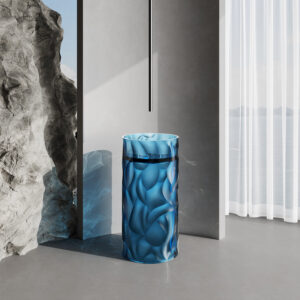 Blue Transparent Resin Free-Standing Sink 90cm Modern Indoor Outdoor Design