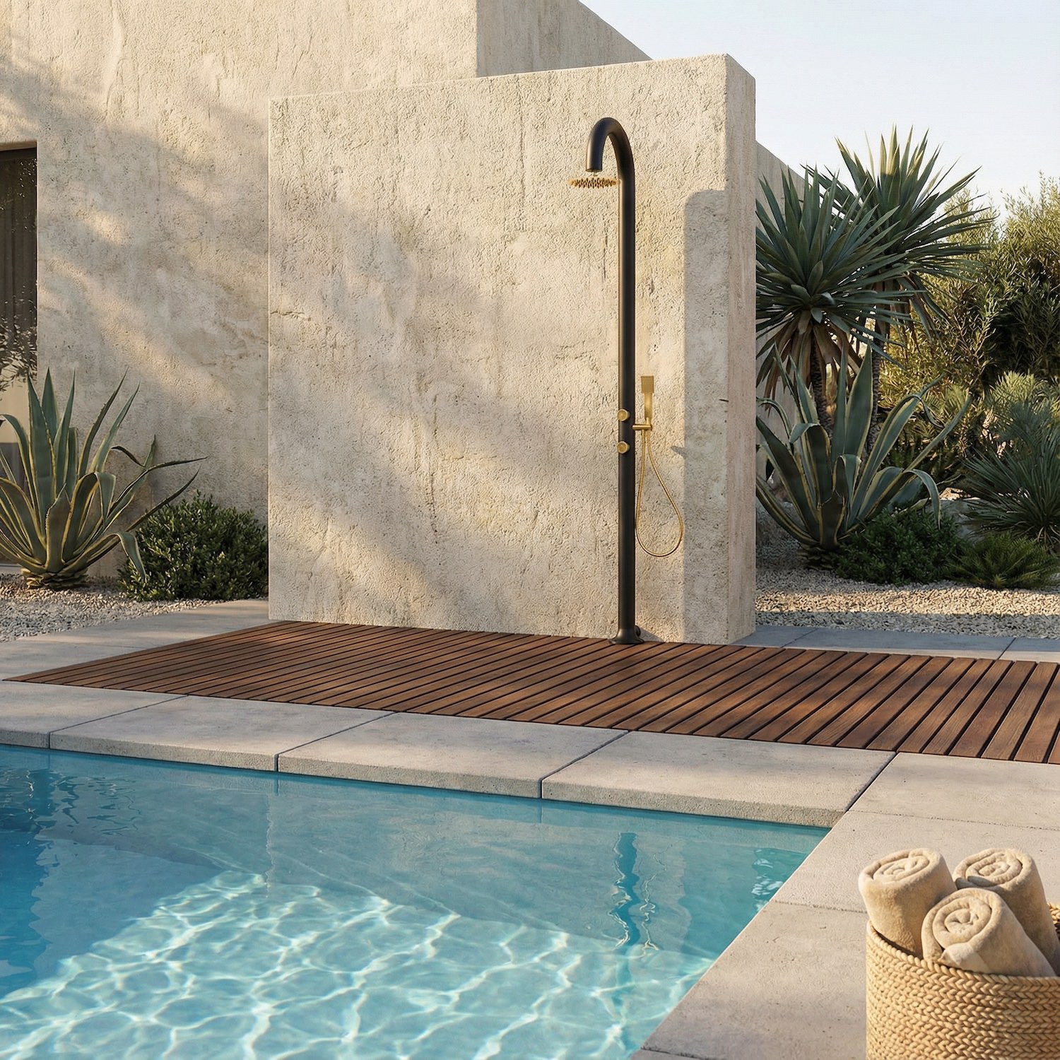 Aluminum Pool Showers with Hand Shower
