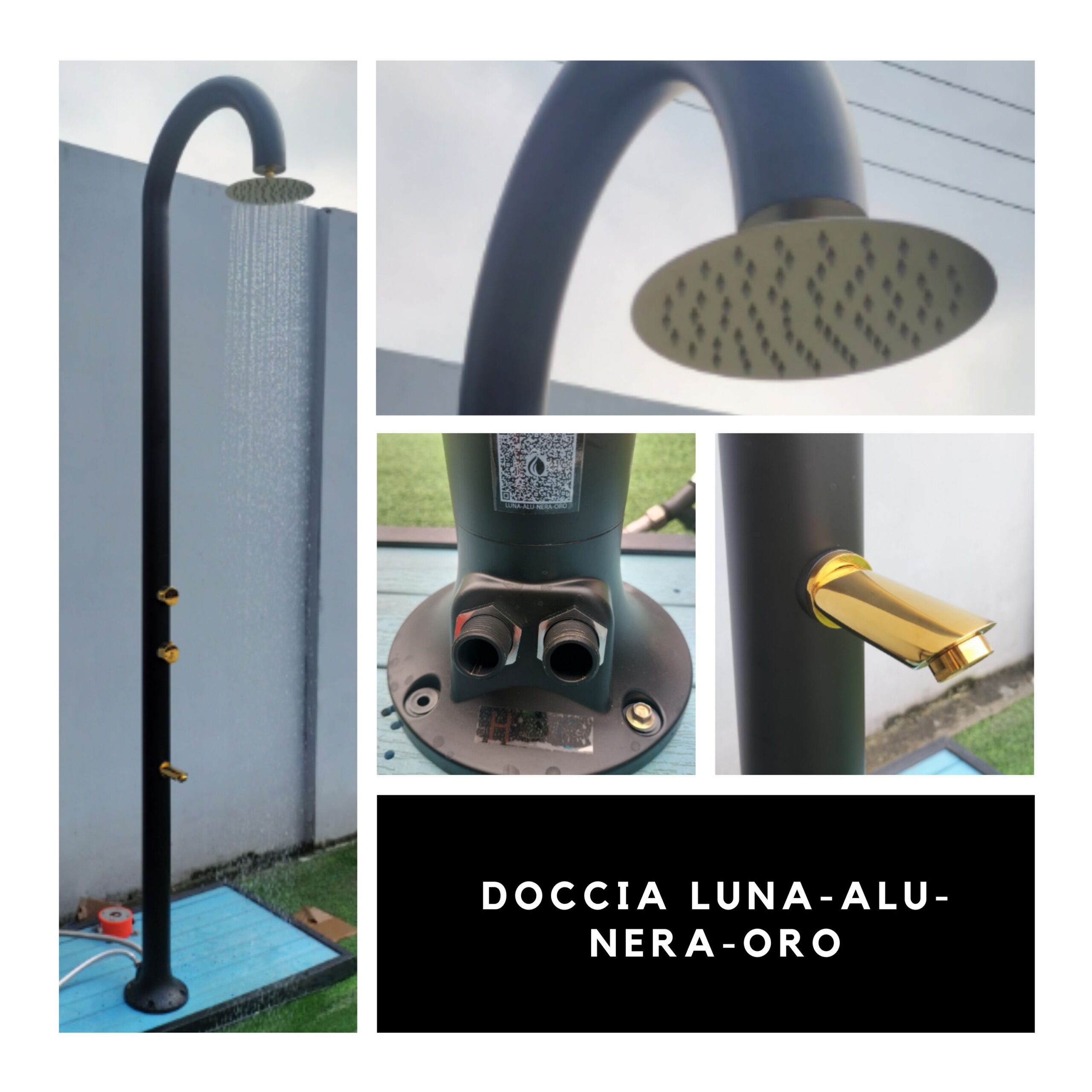 Blackgold aluminum shower indooroutdoor hot and cold water - Image 5
