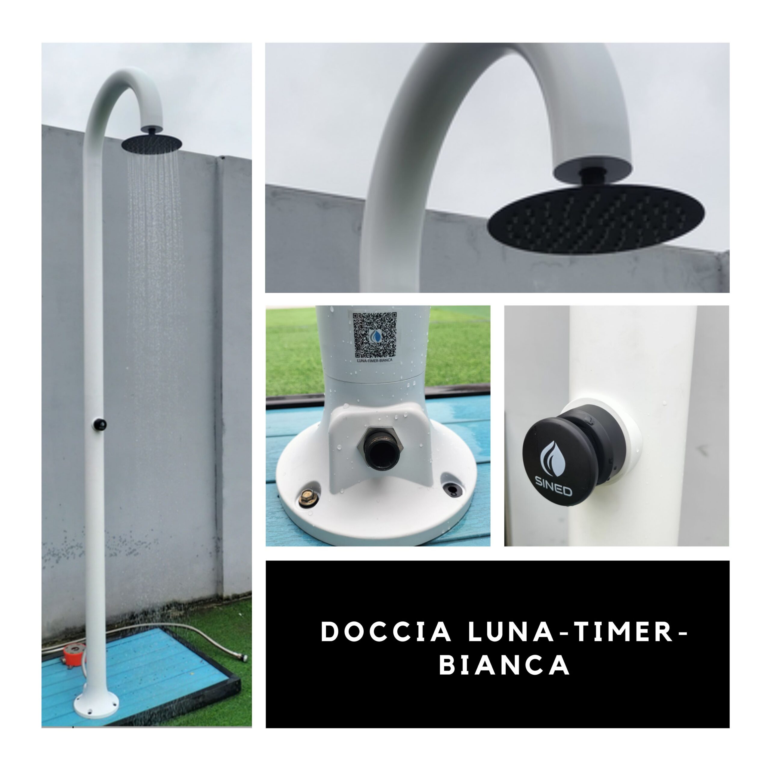 Aluminum Timed Cold Water Shower Sined Luna Timer White - Image 5