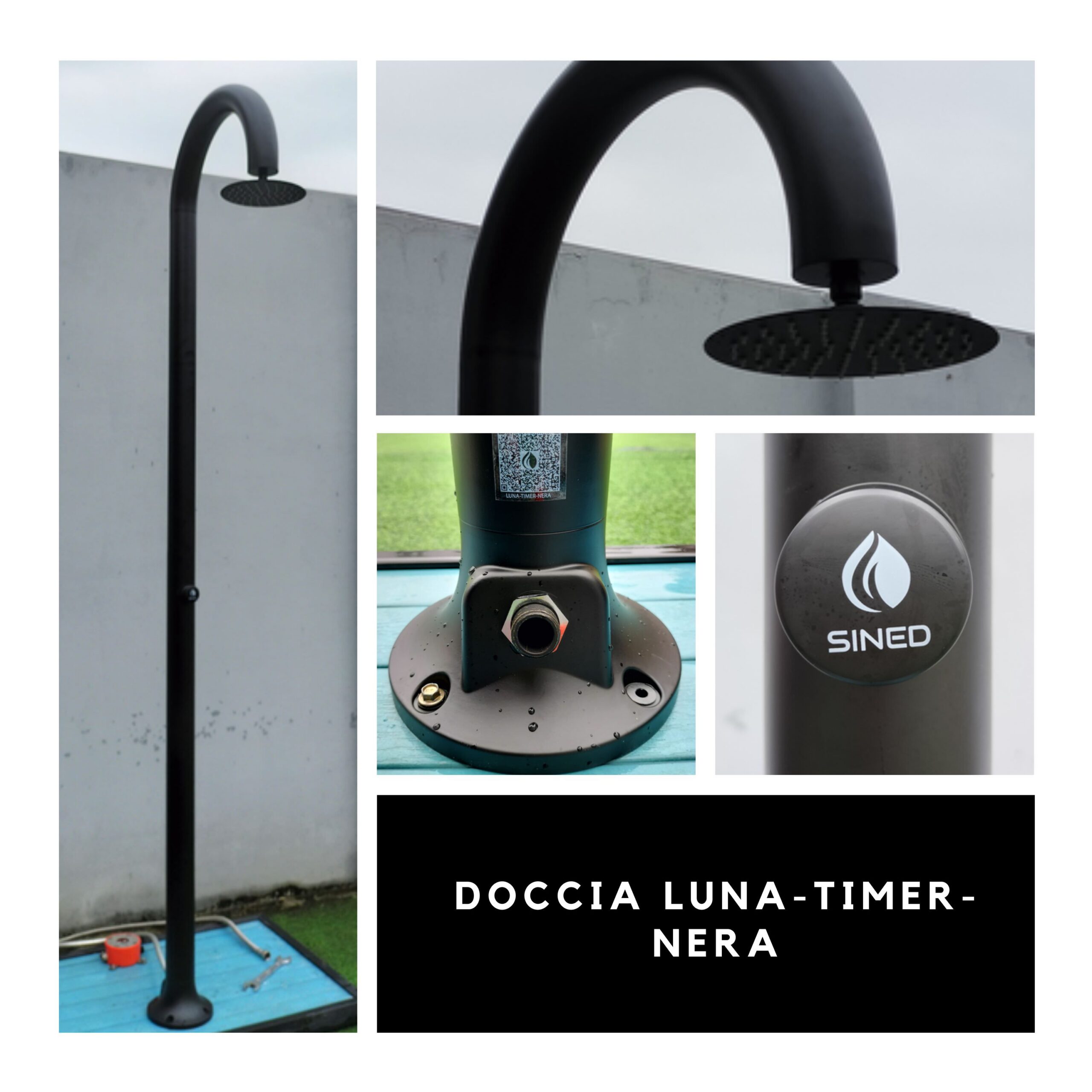 Aluminum Timed Cold Water Shower Sined Luna Timer Black - Image 5