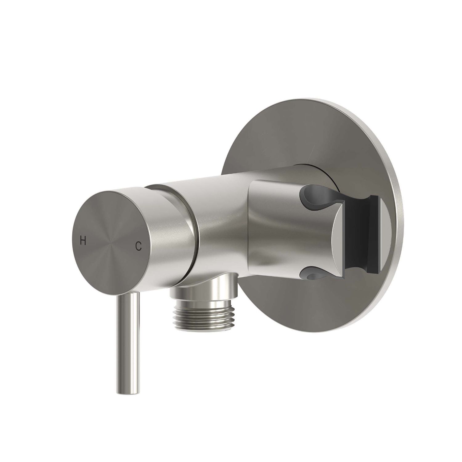 Satin Stainless Steel Wall Mixer with Hand Shower Holder for Bathrooms and Outdoors - Image 2