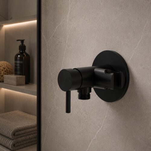 Black PVD 316L Stainless Steel Wall Mixer with Handshower Holder