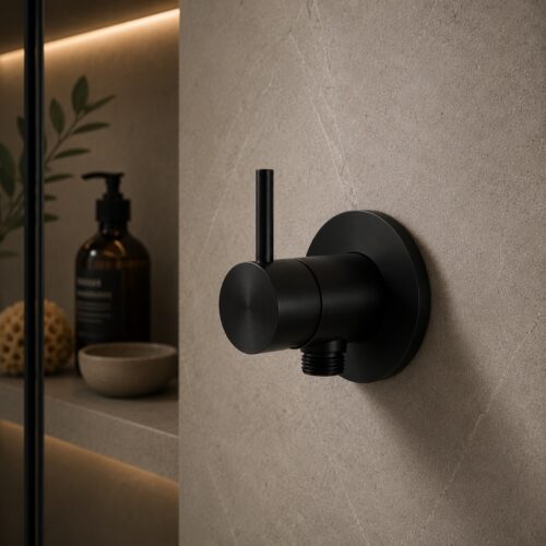 Black Wall-Mount Shattaf Shower Mixer 316L Stainless Steel Matte Finish