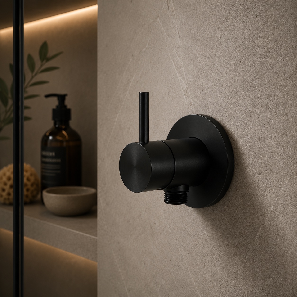 Black Wall-Mount Shattaf Shower Mixer 316L Stainless Steel Matte Finish