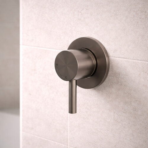 Built-in Rose Gold Mixer Tap with Rifle Spout Durable Corrosion-Resistant Material